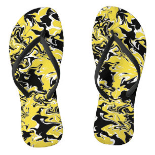 Tongs Tournoyants de Noir, Blanc et Jaune