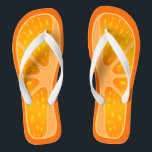 Tongs Tranche d'orange drôle et mignonne Fruit d'été<br><div class="desc">Cette jolie sandale à lanières "Tranche d'orange drôle et mignonne Fruit d'été Design Unique" est définitivement un cadeau mignon pour vous ou vos amis pendant cette Saison Estivale. (Vous pouvez ajouter du texte, un monogramme ou un nom à ce design en cliquant sur le bouton Personnaliser) Plus de Designs que...</div>