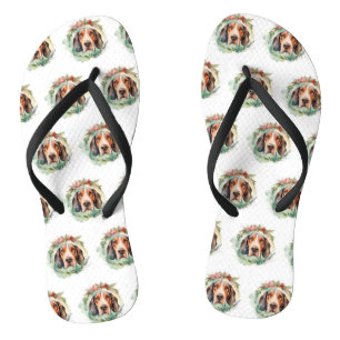 Tongs Treeing Walker Christmas Wreath Festive Pup