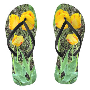 Tongs Trois Tulipes Jaunes /