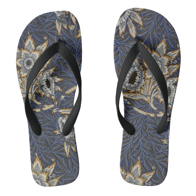 Tongs Tulipe Saules Motif Bleu Floral de William Morris (Semelle)