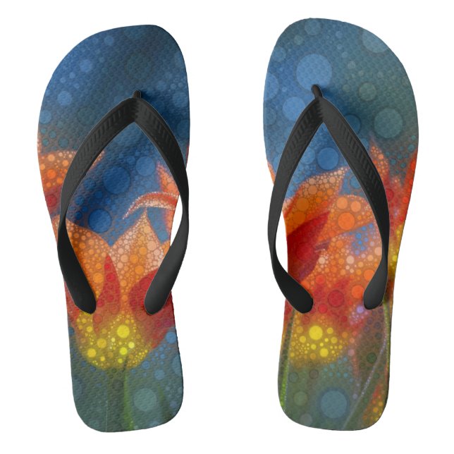 Tongs Tulipes Et Ciel Bleu (Semelle)