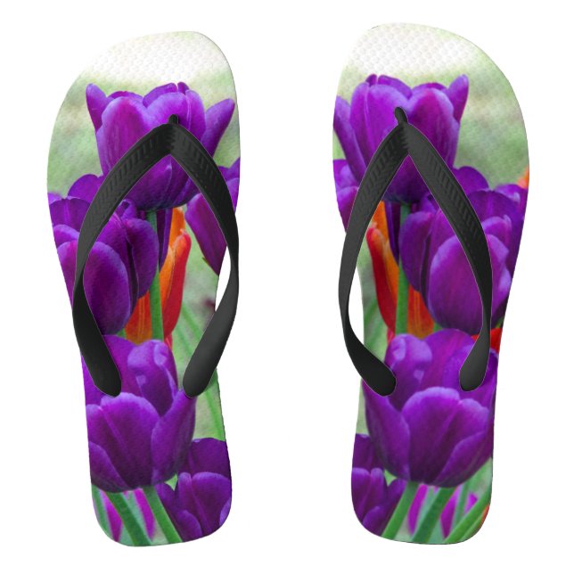 Tongs Tulipes violettes foncées par beau temps dans le j (Semelle)