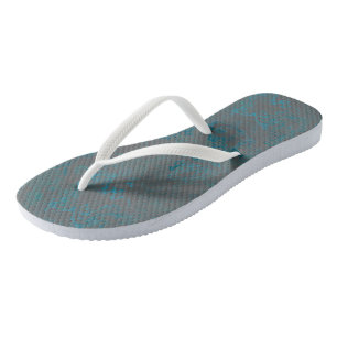 Tongs Turquoise et gris Abstrait