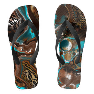 Tongs Turquoise Safari Digital Fluid Art