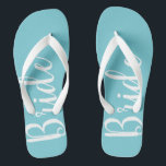 Tongs Typographie de la mariée Flops Mariage bleu<br><div class="desc">Nos tongs de mariée sont pour la mariée d'être.</div>