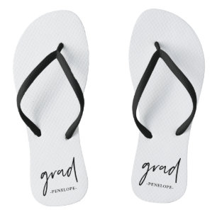Tongs Typographie noir et blanc et nom