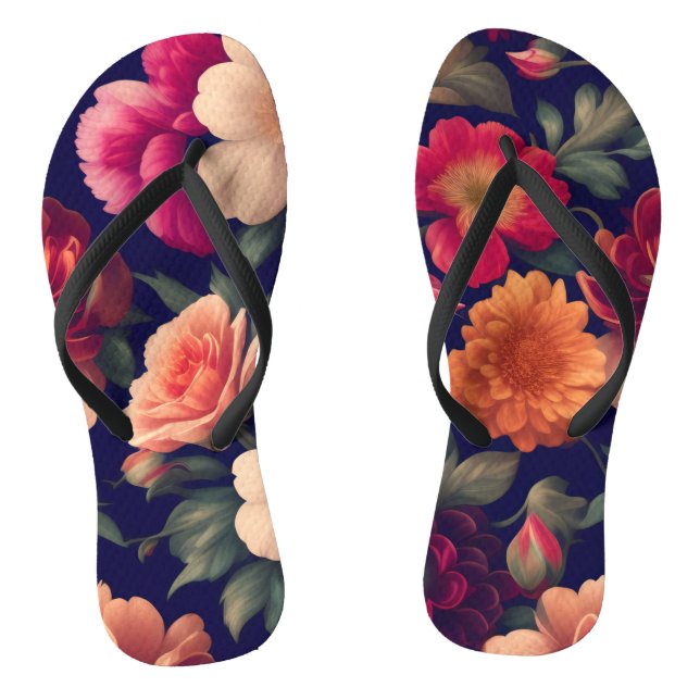 Tongs Un papier peint avec un motif floral  (Semelle)