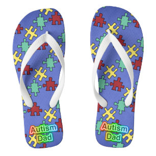 Tongs unisex adultes pour papa autiste, larges san