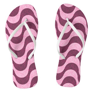 Tongs vagues portugaises en pavé rose moderne