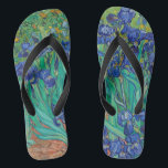 Tongs Van Gogh Irises. Impressionnisme vintage floral bl<br><div class="desc">Les tongs "Irises" de Van Gogh. L'art de l'impressionnisme floral bleu.</div>