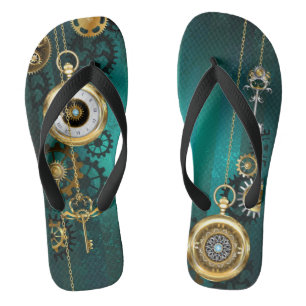 Tongs Veille bijoux Steampunk sur un Arrière - plan vert