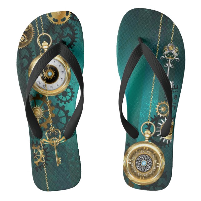 Tongs Veille bijoux Steampunk sur un Arrière - plan vert (Semelle)