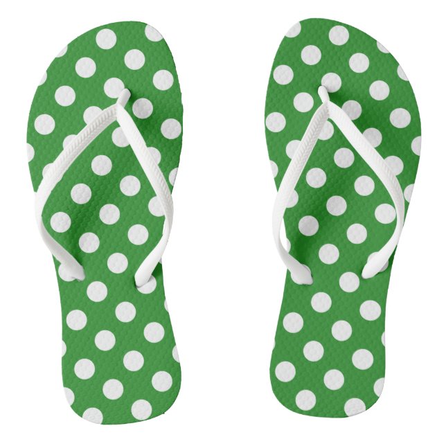 Tongs verts avec pois blancs (Semelle)