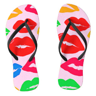 Tongs Vibrant baisé par les couleurs Motif