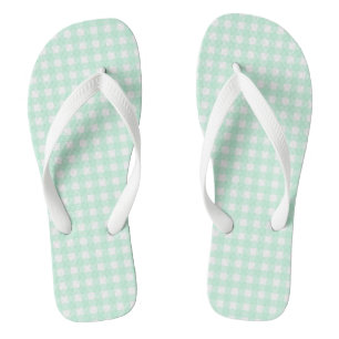 Tongs Vichy vert et blanc