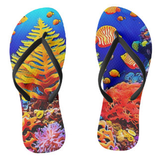 Tongs Vie sous-marine de la barrière de poissons tropica