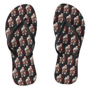 Tongs Vieux chien de berger anglais avec Festin du Père 