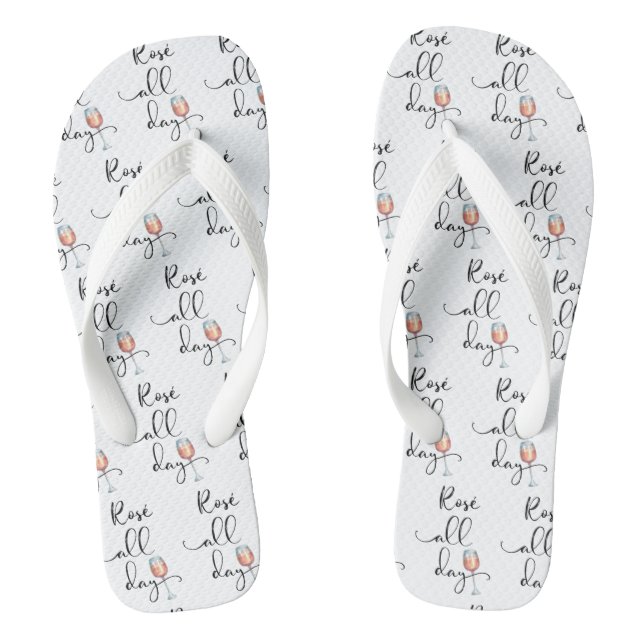 Tongs Vins roses toute la journée Vins Vins Aquarelle Dé (Semelle)