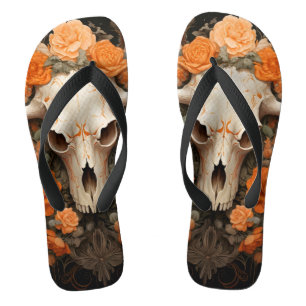 Tongs Vintage Bohême Sugar Skull Bloom
