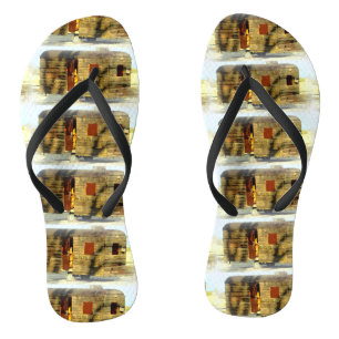 Tongs Vintage classique patiné caravane en bois