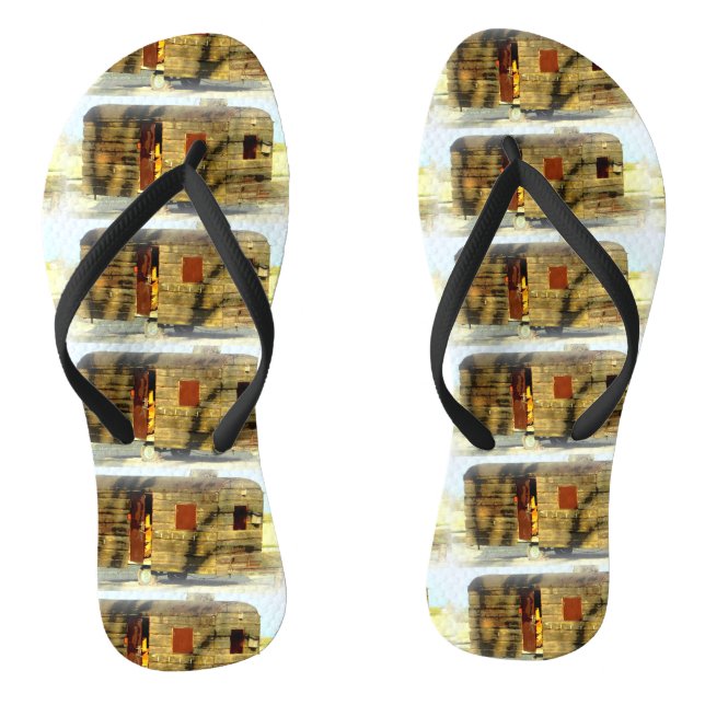 Tongs Vintage classique patiné caravane en bois (Semelle)