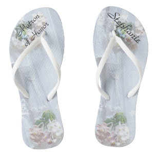 Tongs Vintage Lace Matron of Honor Mariage Flip Flops