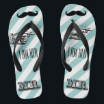 Tongs Vintage personnalisé Je suis Son Mr Stripes<br><div class="desc">Vintage personnalisé Je suis Son M. Stripes Motif - Photo Props! Lune de miel</div>