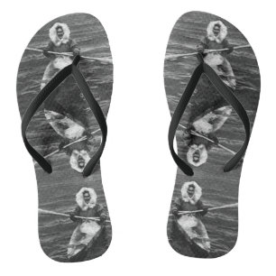 Tongs Vintage USA Alaska eskimo et son kayak