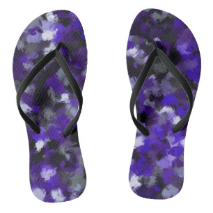 Tongs Violet, gris, noir et bleu Abstrait