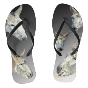 Tongs Visages D'un Âne Blanc,