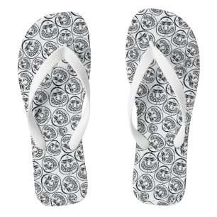 Tongs Visages Fantaisistes : Dessin Animé Noir et Blanc
