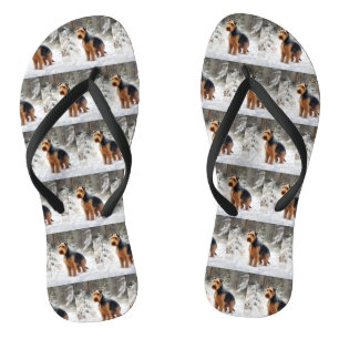 Tongs Welsh Terrier Laissez Tomber la Neige Noël