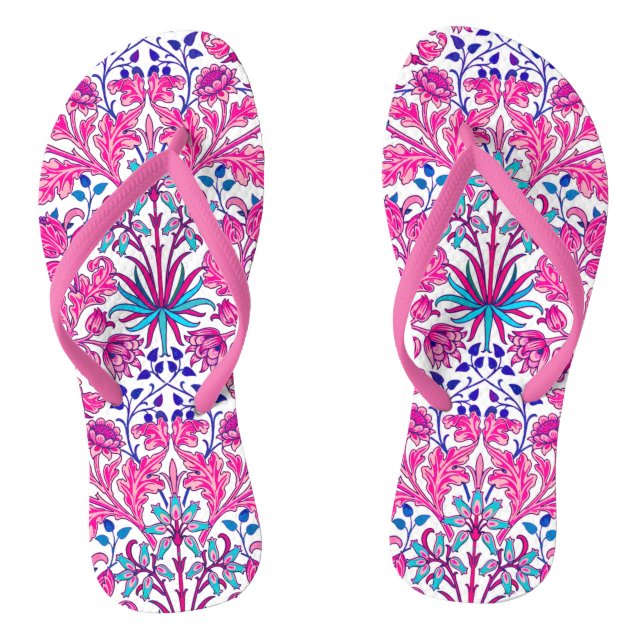 Tongs William Morris Hyacinth Imprimer, rose Fuchsia (Semelle)
