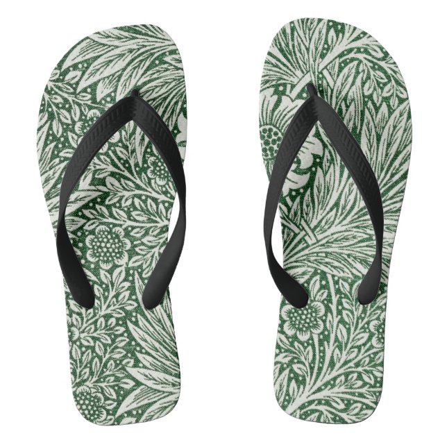 Tongs william morris marigold vert floral fleur (Semelle)