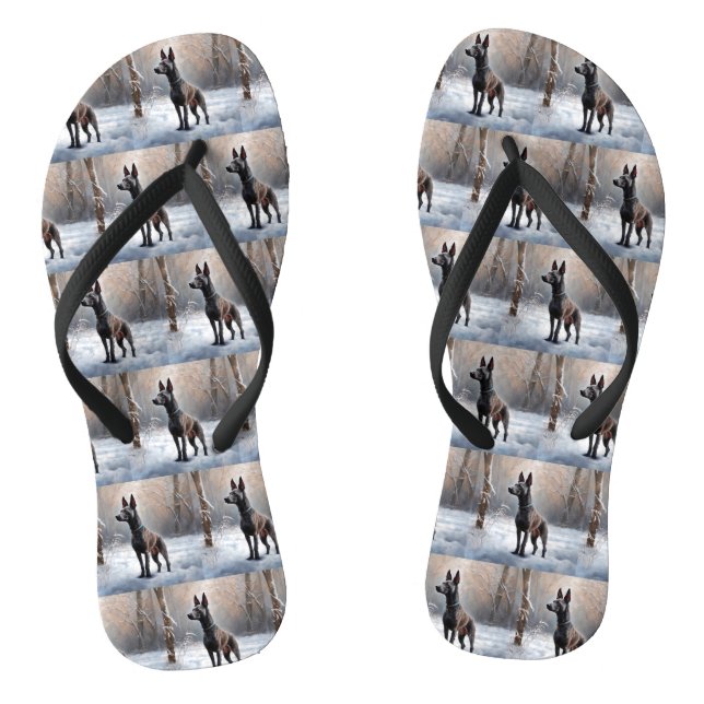 Tongs Xoloitzcuintli Qu'il neige Noël (Semelle)