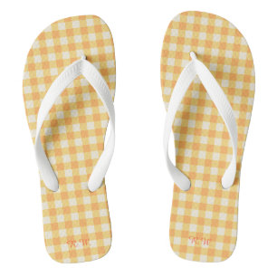 Tongs Yellow Orange Ish Preppy En vichy Plaid