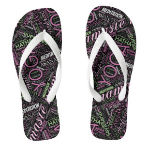 Tongs Yoga Word Cloud Plum/Green ID254