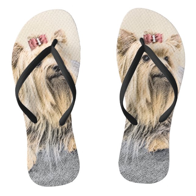 Tongs Yorkshire Terrier Peinture - Cute Original Chien A (Semelle)