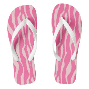 Tongs Zèbre rayures - Fuchsia et rose clair