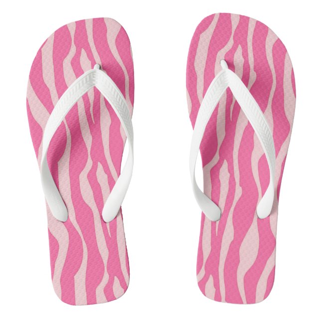 Tongs Zèbre rayures - Fuchsia et rose clair (Semelle)