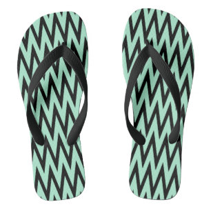 Tongs Zigzag vert et noir