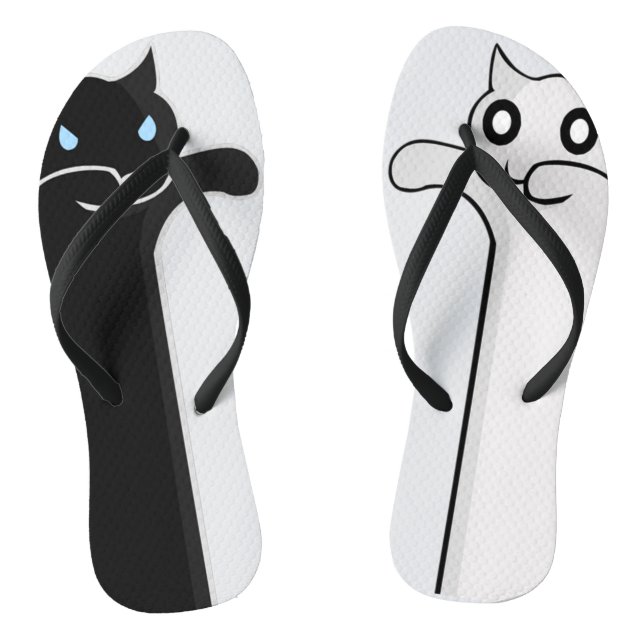 Tongs ZOMBI CATS B&W Slim Strap FlipFlops Thongs (Semelle)