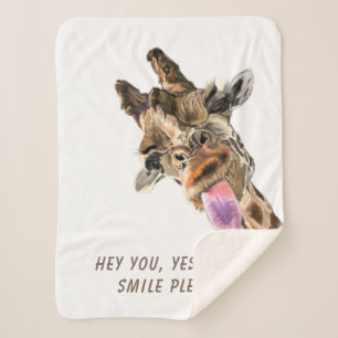 Tongue Giraffe Joueuse Hors couverture Sherpa - Sm