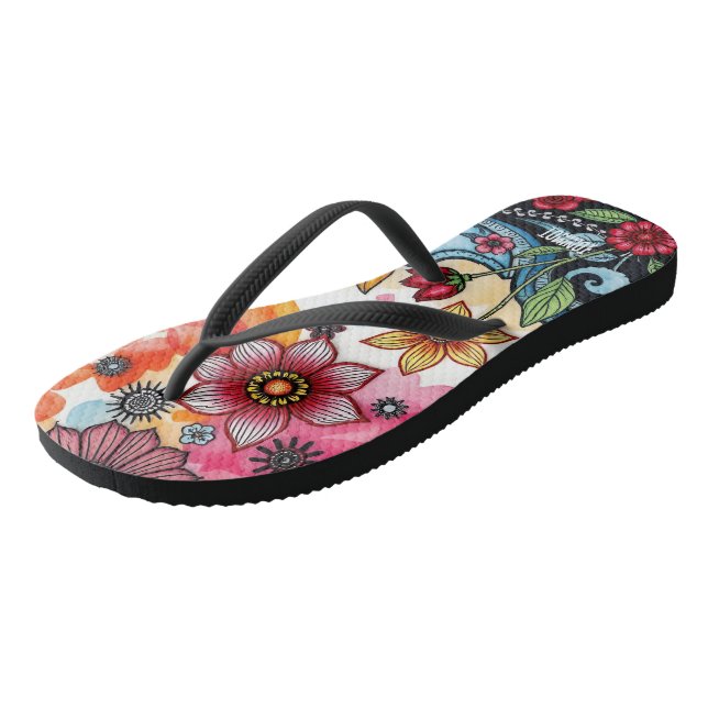TONI ORIGINAL – Tongs Florales Abstraites (Incliné)