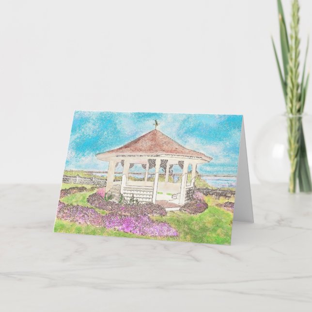 Tonnelle Peinte en Blanc à Cape Cod Carte de Vœux (Devant)