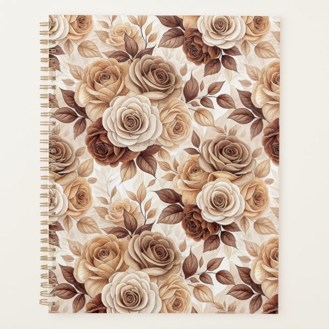 Tons café Floral Rose Motif (Devant)