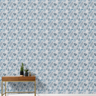 tons clairs bleu fleurs papier peint