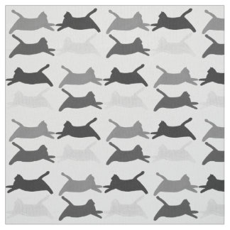 Tons de chats Acrobat gris sur tissu gris clair