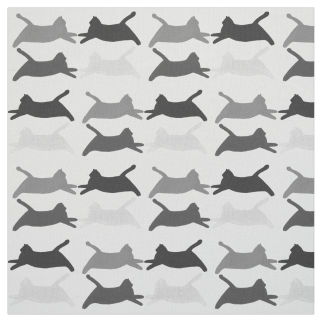 Tons de chats Acrobat gris sur tissu gris clair (Échantillon)